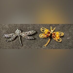 Two large vintage DRAGONFLY brooches.